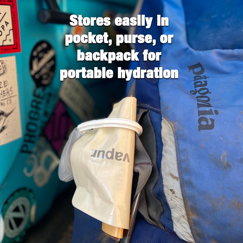 Vapur Collapsible Water Bottle With Carabiner, Compact Bottle Folds Flat