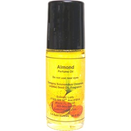 Almond Perfume Oil, 0.3 Oz Portable Roll-On Fragrance with Long-Lasting Scent, Delightful Essential Oils and Jojoba Oil for Daily Use