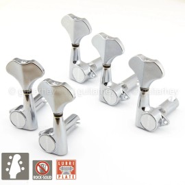 Gotoh NEW Gotoh GB350 RES-O-LITE Aluminum Bass 5-String Tuning Keys L3+R2 Set - CHROME