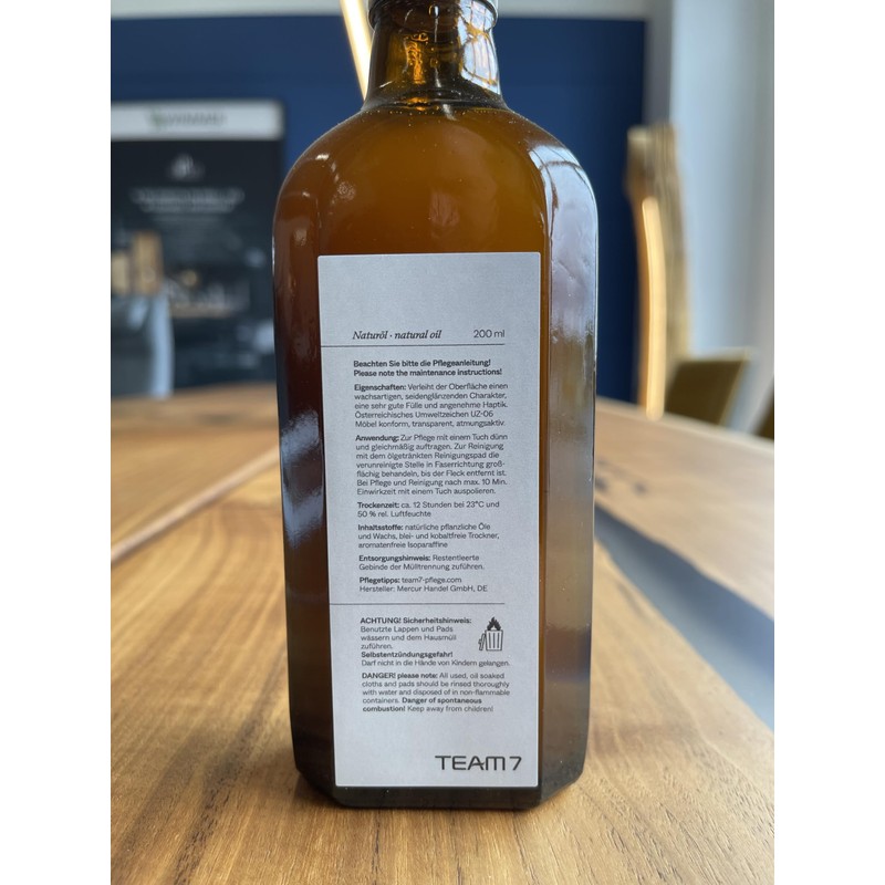 Team7 Natural Oil 200 ml, Care Oil, Cleaning Oil, Repair