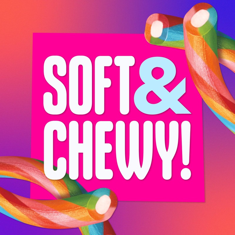 SweeTARTS Ropes, Candy, Twisted Rainbow Punch, Soft and Chewy, 9