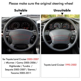 MEWANT Car Steering Wheel Cover for Toyota Land Cruiser Prado 120 Land Cruiser 2003-2007 Tacoma 2005-2011 4Runner 2009 Hilux 2009-2011 for LS400 1995 GX GX470