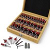 CSOOM 30pcs Professional Woodworking Router Bit Set with Carbide Trimmers