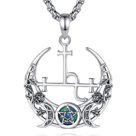 EUDORA Harmony Ball 925 Sterling Silver Nudo de Bruja Plata 925 Original Witches Knot Blue Opal Necklace for Women, Nudo de Brujas Amuleto de Proteccion Pendant Wicca Witch Witchy Amulet Jewelry, 22"