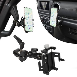 Hoolcar Soporte universal para teléfono celular de coche, estabilizador antivibraciones, ajustable, para Jeep Wrangler JK JKU JL JLU JT, Ford 150, negro