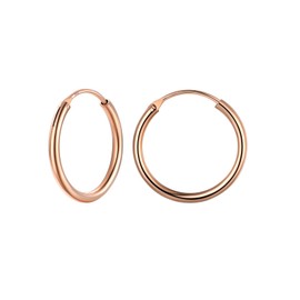 Big Rose Gold Hoop Earrings for Women Dainty Plain Silver Drop Ear Charms Solid Comfortable Accessories for Female