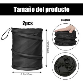 Bote de Basura Para Coche, 2 Piezas Cubo de basura plegable para Coche, Cubo de Basura Portátil para la Basura Organiza el Coche (Negro)