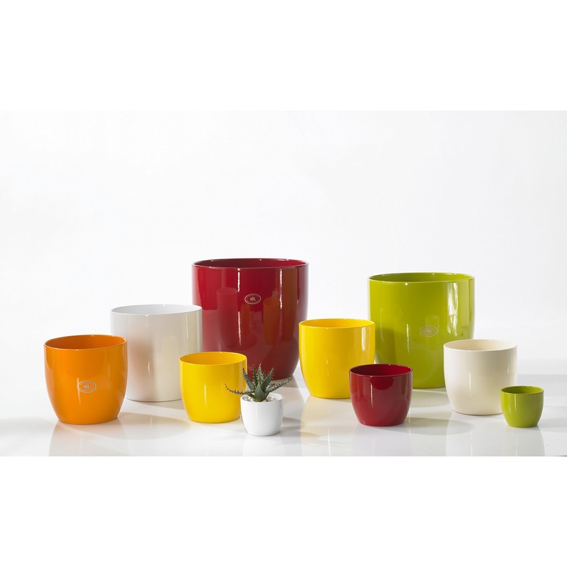 Soendgen Ceramic Flower Pot, Basel Full Colour, Clay, Bordeaux, 14