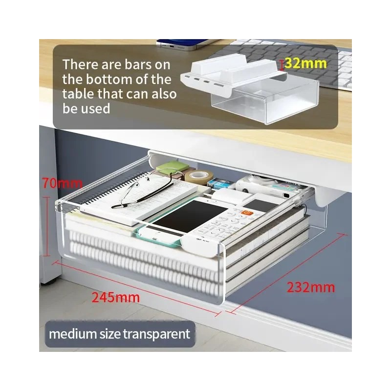 Closiq Desk Drawer Organizer – Self Adhesive Hidden Compartments for