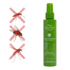 Absolutely Natural Mosquito Repellent for Outdoor Patio – DEET-Free Bug Spray with Citronella – Non-Sticky, Long-Lasting Fresh Scent Insect Repellent - 5.4oz