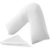 Linen Home® V Shaped Pillowcase White Plain Soft Brushed Microfibre Easy Care, Orthopedic, Nursing, Maternity Neck Support V Pillow Case Cover Only (V Pillowcase, White)