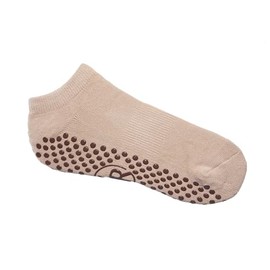 Your Reformer Non-Slip Grip Women’s Socks For Pilates, Yoga, Barre and More 100% Cotton- Small Ankle Mocha