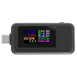 USB C Power Tester, Multifunctional Multimeter Voltage Current 2 in 1 Metre Voltmeter Ammeter Colour Display DC4-30V Other Testers and Calibrators