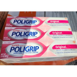 Poligrip 6 pack  - Super Poligrip Denture Adhesive Cream - 2.4 OZ
