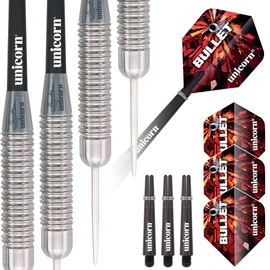 Unicorn Steel Tip Darts Set | Gary 'The Flying Scotsman' Anderson Bullet | Super Durable Natural Stainless Steel Barrels | 24 g