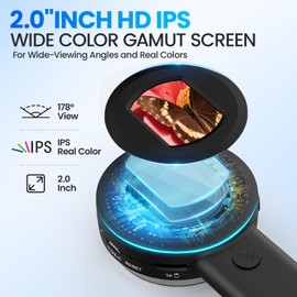 Digital Mini Microscope for Kids Adults - OPAITA 100x Handheld Coin Magnifier with Light, Portable Jewelry Magnifying Glass with 2" Screen, USB Microscope Compatible with PC Windows, Mac OS