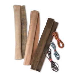 Angus Stoke Genuine Leather Plates and Leather Cords for Leathercraft, Crafts, Craft Set Leather - Genuine Leather Sheets Craft Set 15 Piece Set