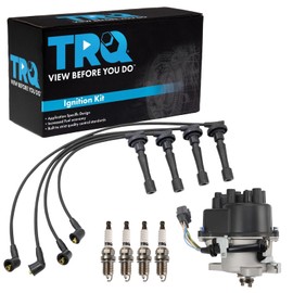 TRQ Ignition Kit Distributor Spark Plugs Spark Plugs Wire Set Compatible with 1999-2001 Honda CR-V
