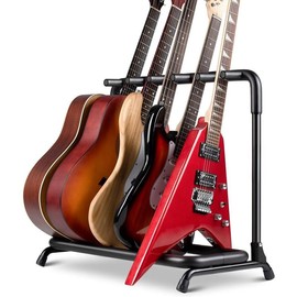 Multi Guitar Rack: Acoustic Guitar Display Rack 5 Holder Thick Padding Guitar Rack Holder Floor Stand for Classical Acoustic Electric Guitars and Bass CY0345:_3 Guitars