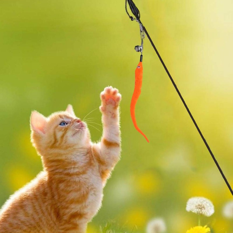 Chaslean Feather Toy, Cat Toy, Natural Bird's Feathers, Includes Bell,