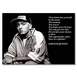 Eminem A3 Unframed American Rapper Music Star Poster Inspirational Quote Photo Picture