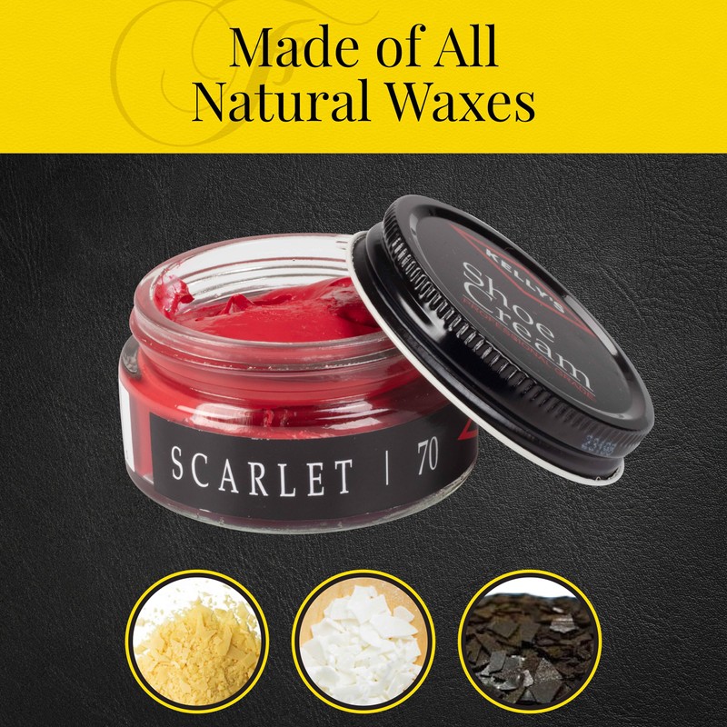 Kelly's Scarlet Shoe Polish 1.5 oz - Professional Leather Shoe
