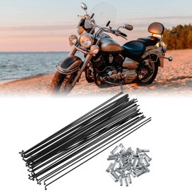 X AUTOHAUX 36 Pcs Bicycle Steel Spokes 14G Bike Spoke 240mm Length with Nipples