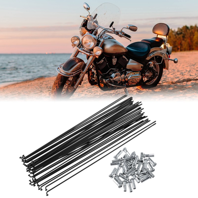 X AUTOHAUX 36 Pcs Bicycle Steel Spokes 14G Bike Spoke