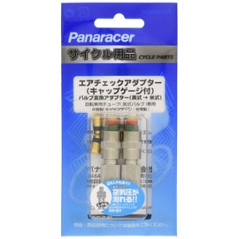 Panaracer ACA-2-G Air Check Adapter with Cap Gauge, Set of 2, English to American Valve Conversion