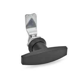 Ganter Standard of | Latches with Control Unit – GN 115 | Action with T griff| 1 Piece, black, GN 115-ST-20