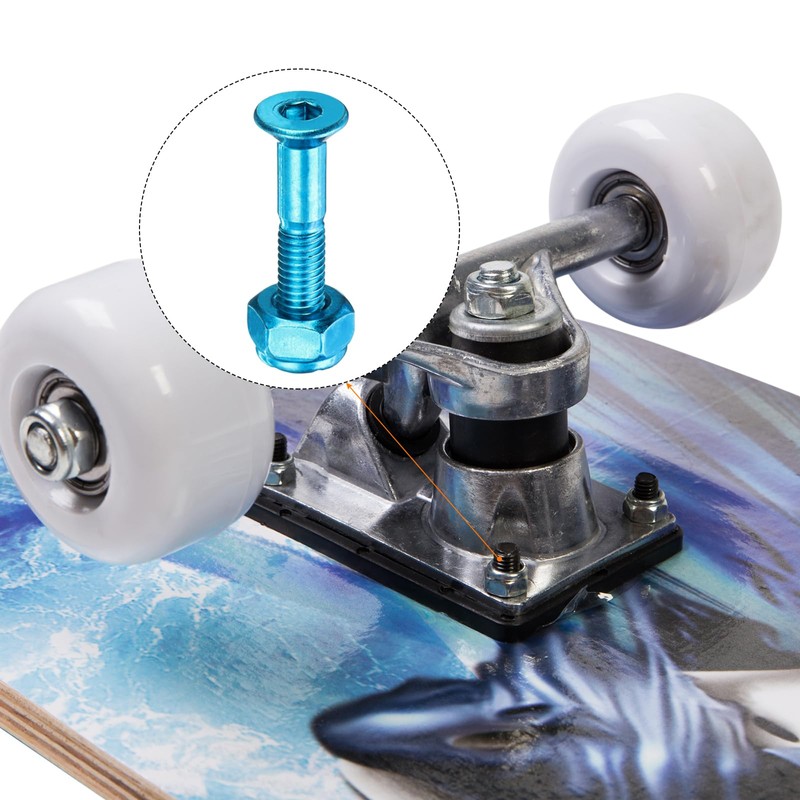 PATIKIL 1" Skateboard Hardware Bolt, 8 Set Carbon Steel Truck