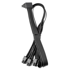 CableMod Basics E-Series 12VHPWR 90 Degree StealthSense PCI-e Cable for EVGA - Variant A (Black, 16-pin to Triple 8-pin, 60cm)