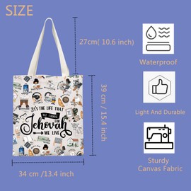 TIIMG Life We Choose For Jehovah Gift Christian Gift JW Religion Baptism Gift Jehovah Witness Gift Tote Bag (Life We Choose)