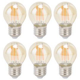 6PCS G45 LED Vintage Light Bulb Gold E27 Base Lamp for Home Decorative Bulb 6W  Warm Light