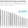Unbranded Mini Micro Hand Drill Bits Set Small Manual Keyless