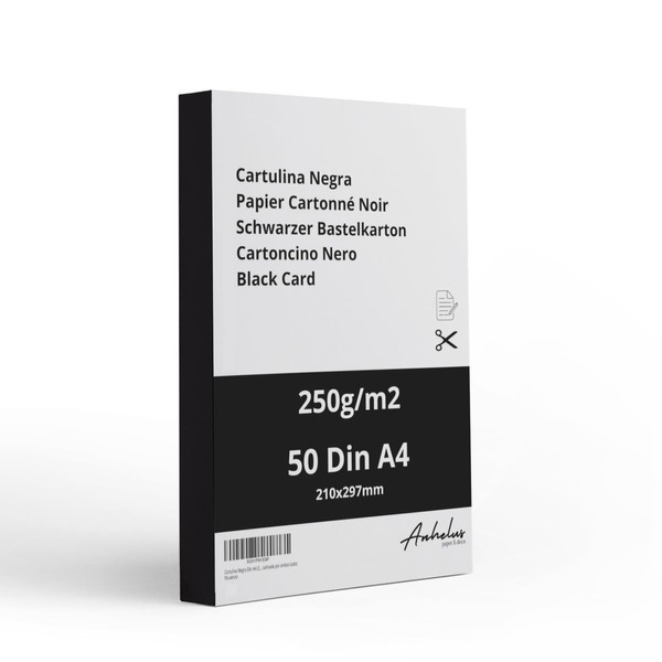 50 Sheets DIN A4 Black Card 250 g/m² Photo Card