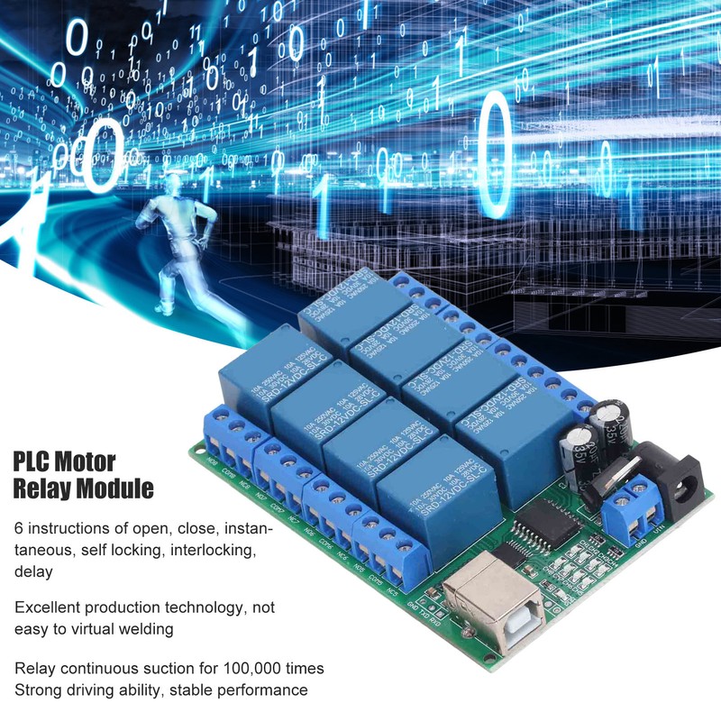 8 Channel Relay Module DC12V UART Serial Port Switch PLC