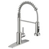 FORIOUS Kitchen Faucets with Sprayer, Brushed Nickel Stainless Steel Sink
