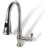 Stainless Single Handle Pull Down Kitchen Sink Faucet with Dual