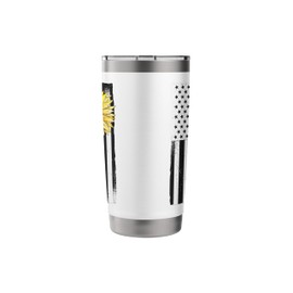 Massage Therapist Patriotic Sunflower Usa American Flag Stainless Steel Insulated Tumbler