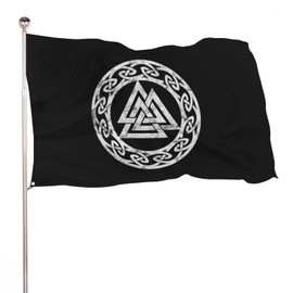 Decorative Garden Flag Yard Banner Viking Valknut Odin Symbol Print Holiday Welcome Flag Lawn Hanging Decoration 3x5ft