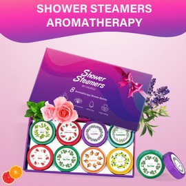 CALM2U Shower Steamers Aromatherapy - 8 Pack Shower Bombs with Essential Oils, Christmas Gifts for Women, Self Care Gifts for Women, Christmas Gifts for Men, Gifts for Her, Gifts for Him