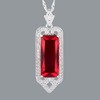 RIZILIA Pendant with 45cm(18") Chain & Rectangular Cut Gemstones CZ
