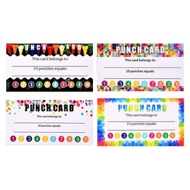 120 Pieces Reward Punch Cards Incentive Loyalty Awards Card for Classroom, Business, Kids, Students, Teachers…