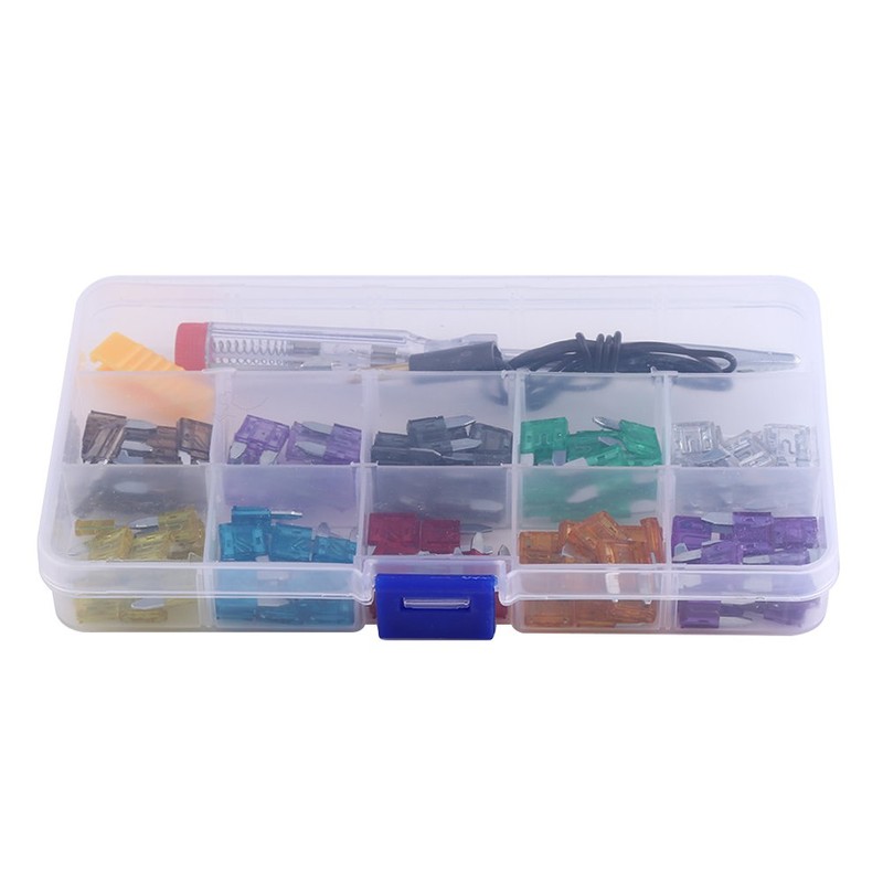 Cocoarm 100pcs Mini Blatt Sicherungs-Sortiment-Kit 2-35A für Auto-Auto-LKW-SUV mit -Clamp/Holder-farbcodiertem