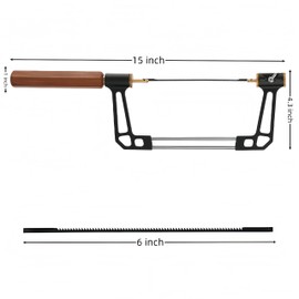Coping Saw for Woodworking, 360 Degree Multi-Directional Small Handsaw, Aluminum Alloy Cutting Tool with 15T 18T 24T High Speed Steel Saw Blades & Hex Handle for Wood Plastic Rubber Soft Metal