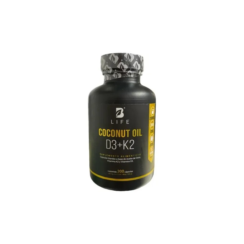 Life Suplemento Aceite Coco D3 K2 300 Cápsulas Sin Sabor