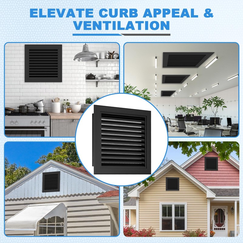 Zepoty 20" x 20" Aluminum Gable Vent with Screen -