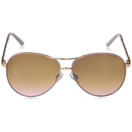 TAHARI Women's Th649 Metal 100% Uv Protective Aviator Pilot Sunglasses. Elegant Gifts for Her, 62 Mm, Rose Gold & Blush, 59 mm