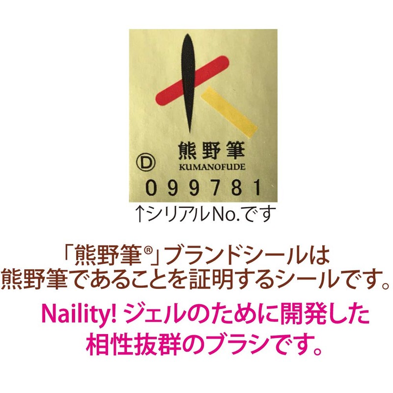 Naility! Pro Gel Brush Flat (Kumano Brush), 1 Piece